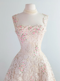 Retro Pink Floral Exquisite Embroidery Design A-Line Short Homecoming Dress Party Dress HZ0319