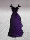 Vintage Straps Chiffon Ruffles Elegant Long Prom Dress, HZ0319