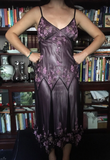 Dark Purple Spaghetti Straps Beading Vintage Party Dress Evening Gown HZ0319