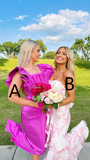 Pink Strapless Floral Printed Mermaid Prom Dress Long Party Dress HZ0319
