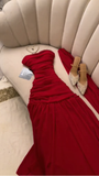 Charming Red Strapless Sheath Long Eveing Party Dress HZ0319