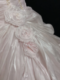 Light Pink Strapless A-Line Birthday Dress Long Evening Party Ball gown, HZ0319