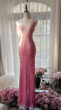 Pink Ombre V Neck Mermaid Beading Long Prom Dress Vintage Party Dress, HZ0319