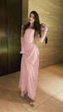 Elegant Pink Long Sleeves Sheath Long Formal Party Dress HZ0319