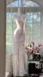 Elegant Light Pink Floral Applique Romantic Chiffon Evening Dress Prom Dresses HZ0319