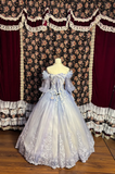 Gorgeous Off Shoulder A-Line Ombre Appliques Evening Gowns Birthday Ball Gowns, HZ0319