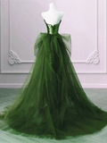 Green Strapless Sequins Mermaid Long Formal Party Dress HZ0319