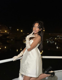 Lovely White Spaghetti Straps A-Line Short Birthday Dress Homecoming Dress HZ0319