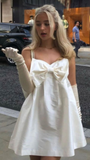 Lovely White Spaghetti Straps A-Line Short Birthday Dress Homecoming Dress HZ0319