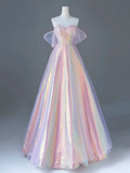 Pink Off Shoulder A-Line Sequins Long Formal Party Dress HZ0319
