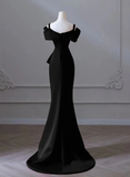 Black Off Shoulder Straps Mermaid Long Prom Dress Evening Gown HZ0319