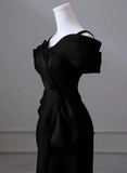 Black Off Shoulder Straps Mermaid Long Prom Dress Evening Gown HZ0319
