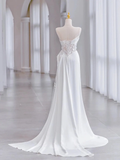 Elegant White Straps Lace A-Line Wedding Dress Birthday Dress HZ0319