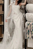 Elegant White Straps Lace A-Line Wedding Dress Birthday Dress HZ0319