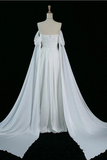 Green Off Shoulder A-Line Satin Long Formal Party Dress HZ0319