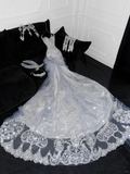 Elegant Sweetheart Lace Tulle Beaded Applique Design Gorgeous Mermaid Floor-length Wedding Dress HZ0319