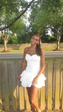 White Sweetheart A-Line Short Party Dress Homecoming Dress HZ0319