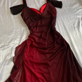 Vintage Straps Chiffon Ruffles Elegant Long Prom Dress, HZ0319