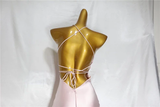 Light Pink Straps Mermaid Satin Long Party Dress Bridesmaid Dress, HZ0319