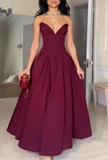 Burgundy Sweetheart A-Line Elegant Long Formal Party Dress HZ0319