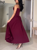 Burgundy Sweetheart A-Line Elegant Long Formal Party Dress HZ0319