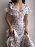 Lilac Off Shoulder A-Line Chiffon Long Party Dresses Wedding Guest Dresses, HZ0319