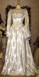 Elegant Long Sleeves White A-Line Satin Vintage Wedding Dress Bridal Dress, HZ0319