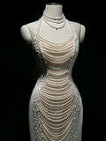 Gorgeous Off Shoulder Mermaid Pearls Chic Wedding Dresses Birthday Outfits, HZ0319