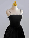 Simple Black tea length prom dress, Black homecoming dress HZ0319