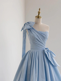 Beautiful A-Line One Shoulder Satin Prom Dress Formal Evening Dress HZ0319