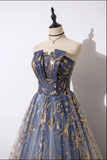 Sparkle Strapless A-Line Tulle Elegant Formal Prom Dress HZ0319