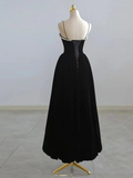 Simple Black tea length prom dress, Black homecoming dress HZ0319