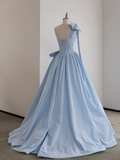 Beautiful A-Line One Shoulder Satin Prom Dress Formal Evening Dress HZ0319
