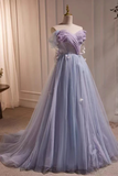 Off-the-Shoulder A-Line Long Prom Dress, Elegant Evening Gown HZ0319