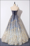 Sparkle Strapless A-Line Tulle Elegant Formal Prom Dress HZ0319