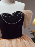 Elegant Off Shoulder Layered Tulle Ball Gown Long Prom Dress HZ0319