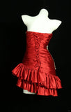 Vintage Red Strapless Sweetheart Design Sheath Satin Party Dress Homecoming Dress HZ0319