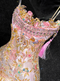 Gorgeous Sparkling Beaded Sequin Exquisite Embroidery Mermaid Design Evening Dress Prom Dresses Outfit HZ0319