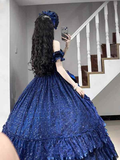Royal Blue Gothic Straps Quinceanera Dress Birthday Ball Gown, HZ0319