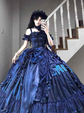 Royal Blue Gothic Straps Quinceanera Dress Birthday Ball Gown, HZ0319