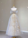 Pretty Sweetheart A-Line Tulle Lace Long Formal Party Dress HZ0319