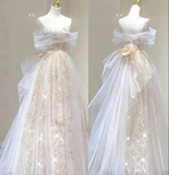 Pretty Sweetheart A-Line Tulle Lace Long Formal Party Dress HZ0319