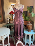 Dark Purple Spaghetti Straps Beading Vintage Party Dress Evening Gown HZ0319