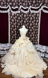Retro 3D Flowers Strapless A-Line Tulle Quinceanera Dresses Sweet 18 Birthday Ball Gowns, HZ0319