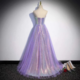 Light Purple Sweetheart A-Line Sequins Long Formal Party Dress HZ0319