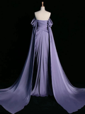 Green Off Shoulder A-Line Satin Long Formal Party Dress HZ0319