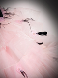 Pink Tulle and Black Velvet Strapless Party Gown Ruffles Formal Evening Dress HZ0319