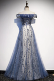 Elegant Off Shoulder A-Line Tulle Formal Party Dress HZ0319