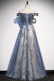 Elegant Off Shoulder A-Line Tulle Formal Party Dress HZ0319