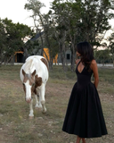 Elegant Halter Neck A-Line White Long Party Dress Fashion Women Dress, HZ0319